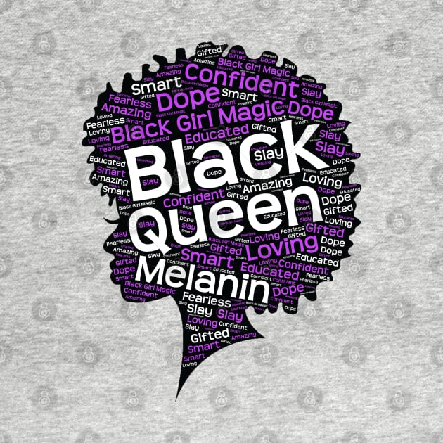 Black Melanin Queen Afro by blackartmattersshop